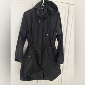 Uniqlo Black Hooded Trench Coat